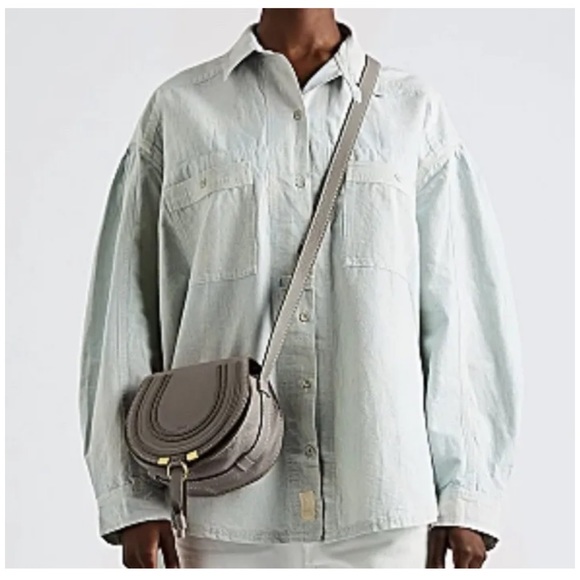 NWT Free People Cardiff Indigo Railroad Stripe Oversized Shirt/Jacket - Picture 3 of 15